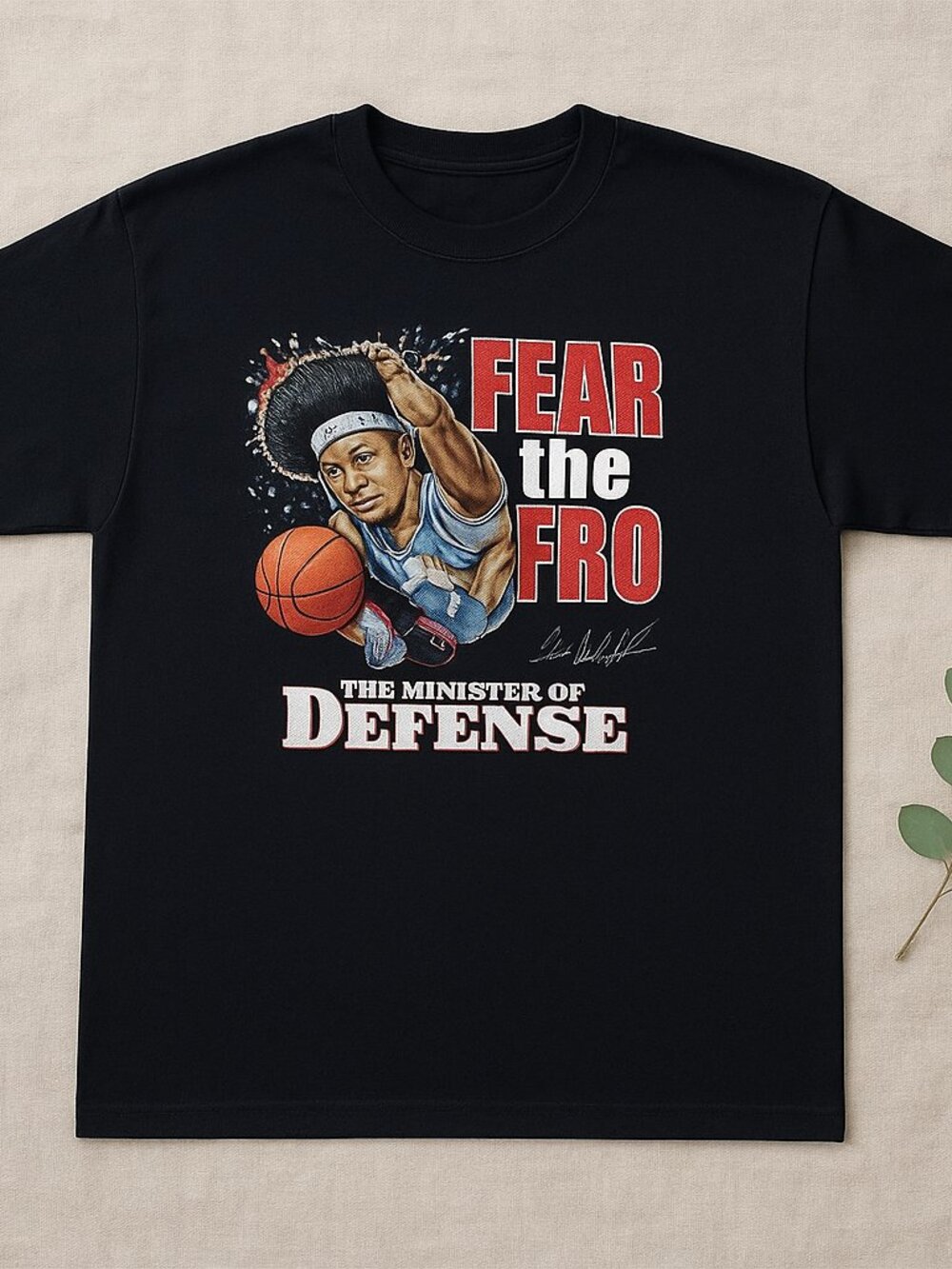 Basketball Graphic Tee | Fear the Hero Minister of Defense Shirt | Black Vintage